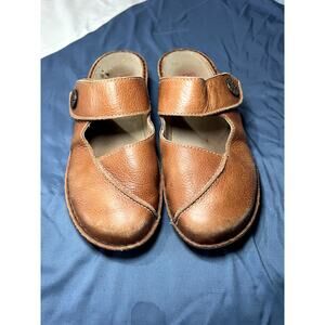 BERKEMANN berkoflex clog brown‎ leather mule wedge shoes womes 8 comfort